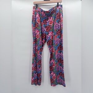 Peruvian Connection Floral PJ Pajama Pants - Red and Blue Size Small